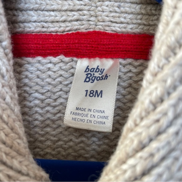 OshKosh | 18 Months Tan Cable Knit Shawl Button Cardigan - Picture 3 of 4